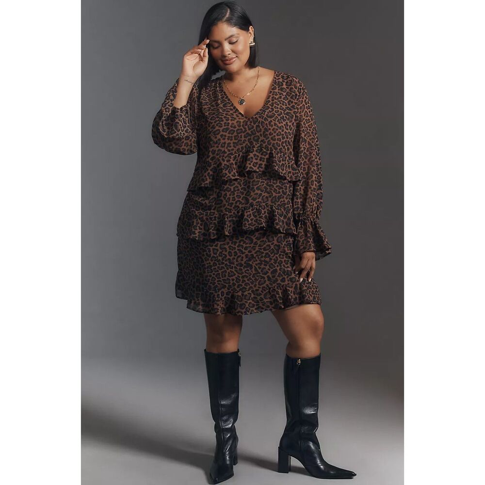 Show Me Your Mumu Fleetwood Mini Dress, Leopard Latte, NEW with tags! Size 2X